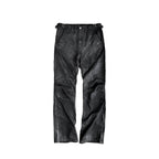 Cinder Vein Dark Coated Waxed Patchwork Bone-Washed Jeans