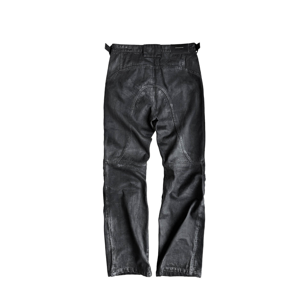Cinder Vein Dark Coated Waxed Patchwork Bone-Washed Jeans