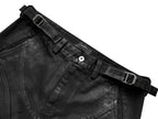 Cinder Vein Dark Coated Waxed Patchwork Bone-Washed Jeans