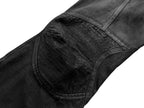 Cinder Vein Dark Coated Waxed Patchwork Bone-Washed Jeans