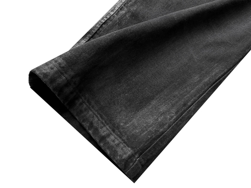 Cinder Vein Dark Coated Waxed Patchwork Bone-Washed Jeans