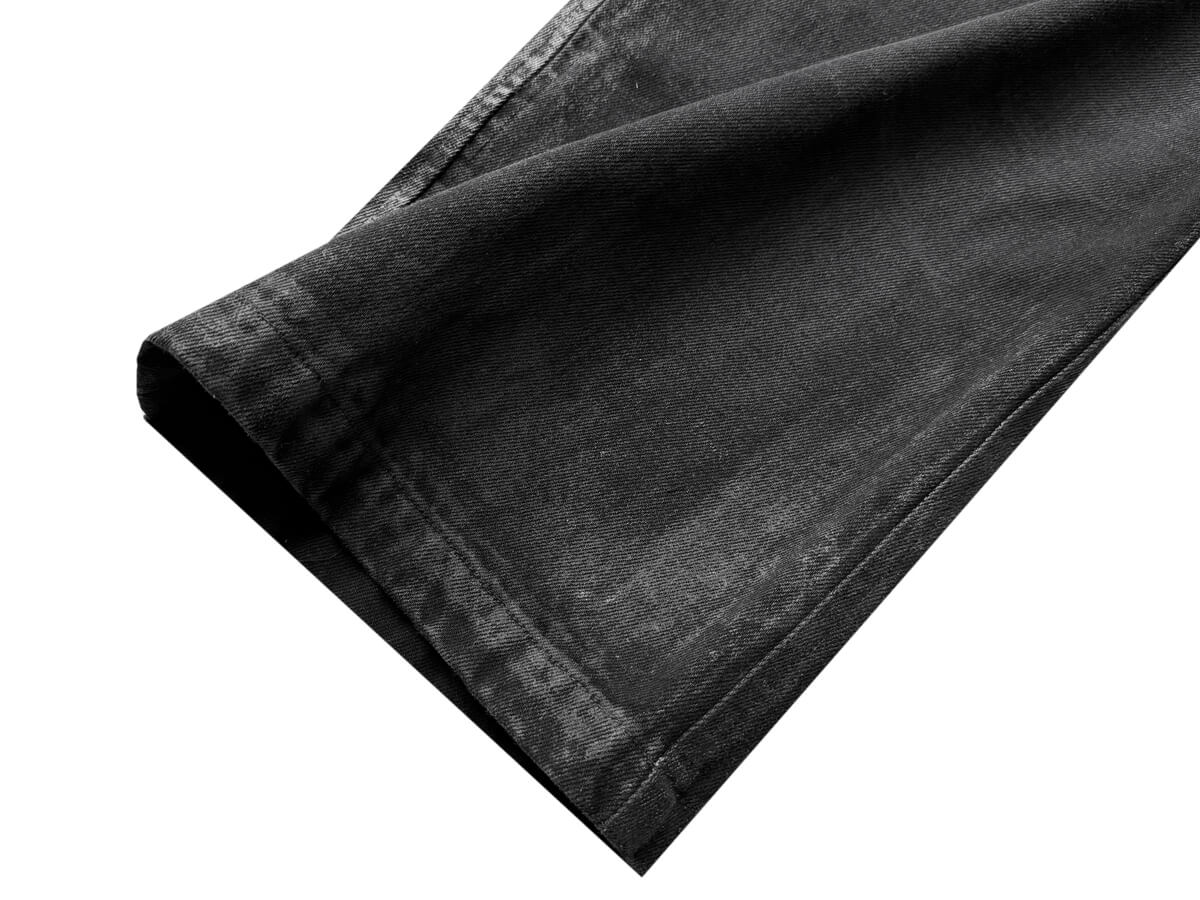 Cinder Vein Dark Coated Waxed Patchwork Bone-Washed Jeans
