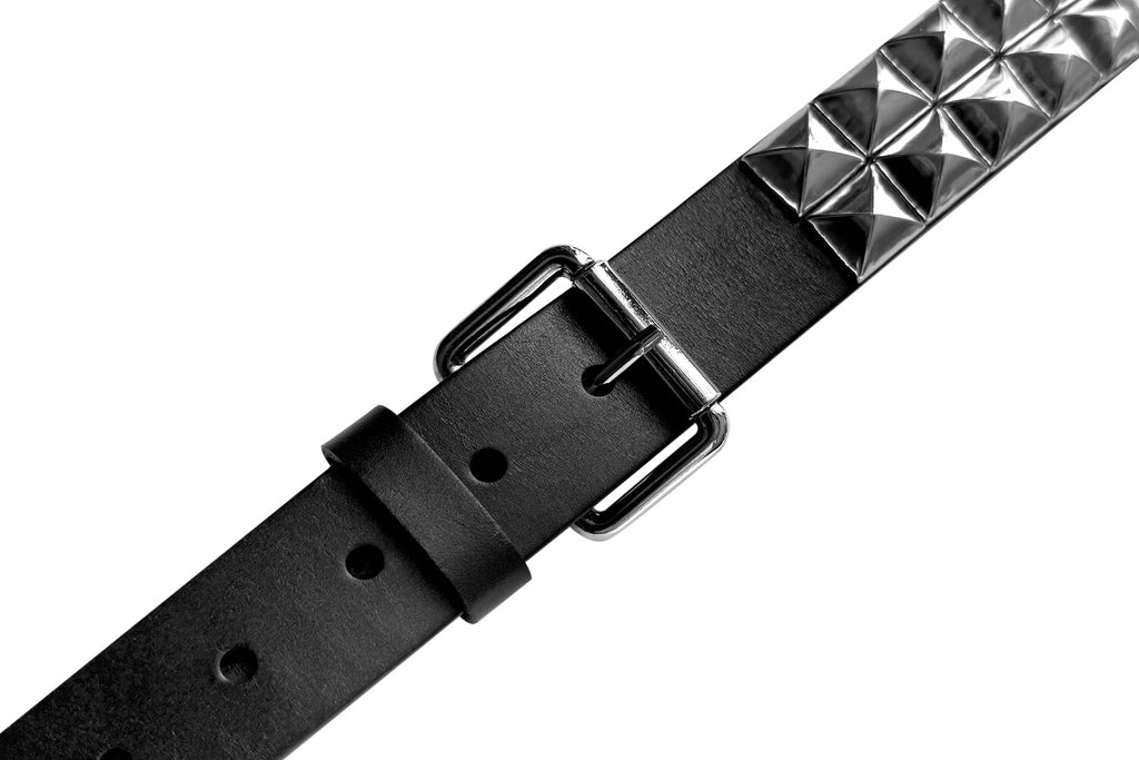 Riveted Roller Buckle Leather Belt