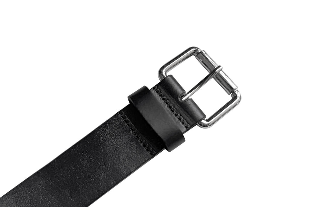 Riveted Roller Buckle Leather Belt