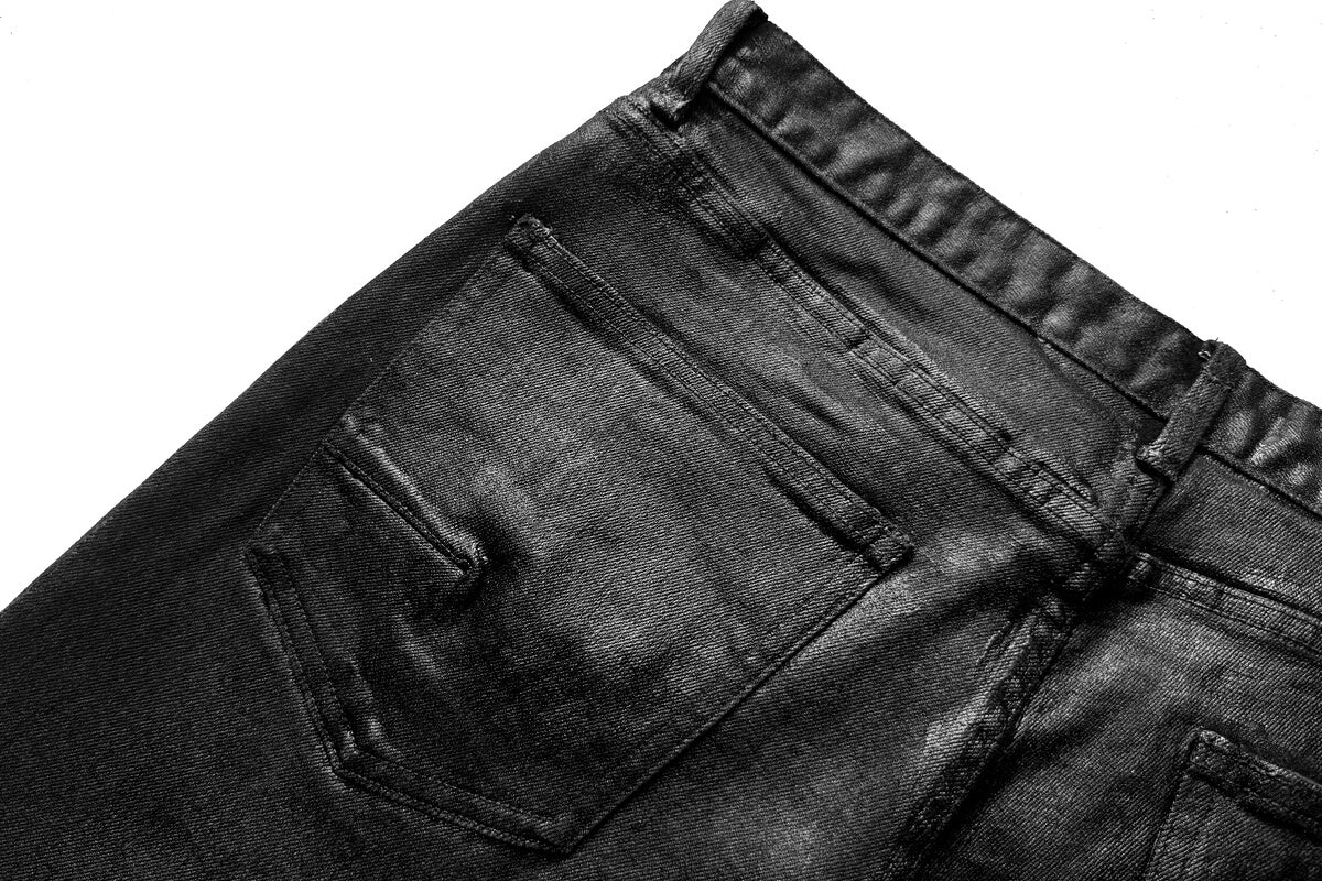 Cinder Vein Whiskered Pleated Stretch Jeans